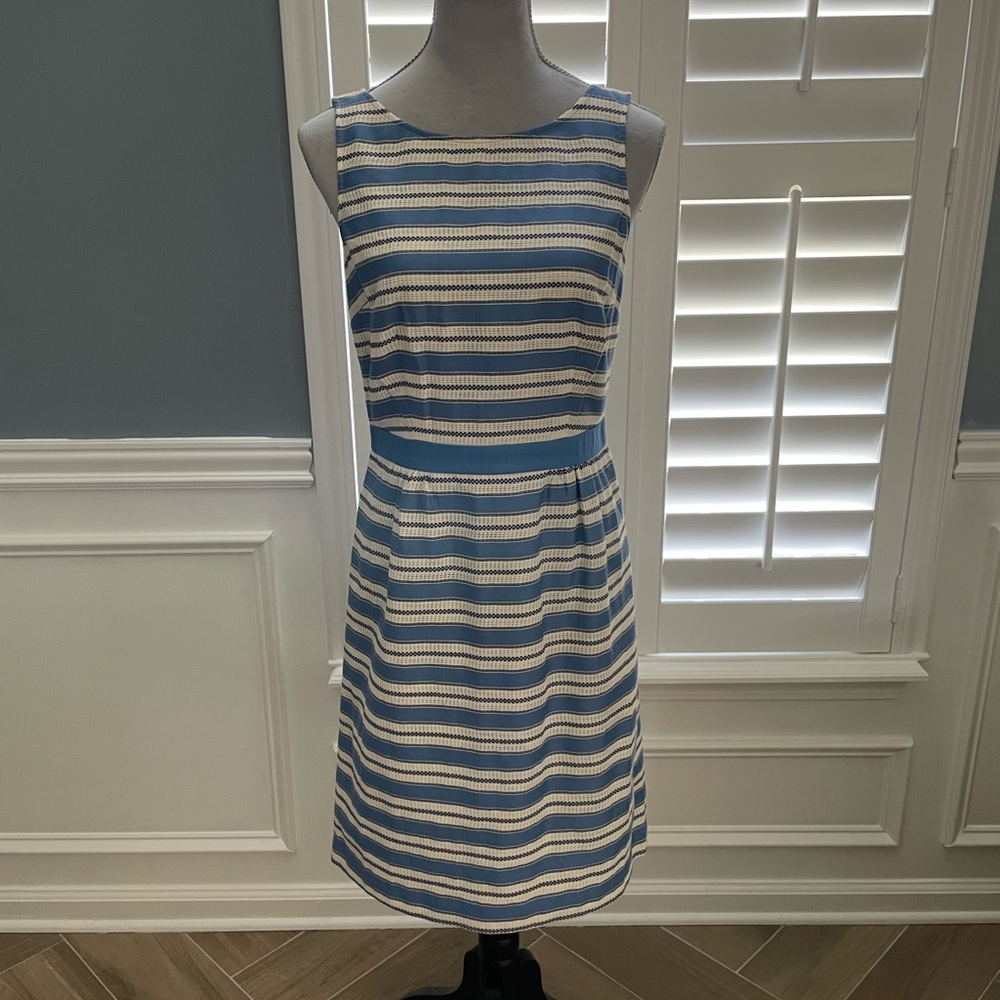 Boden Grace blue striped dress, size 6